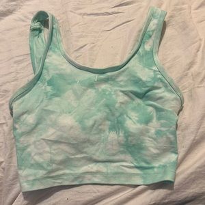 GREEN TIE DYE CROP TOP
